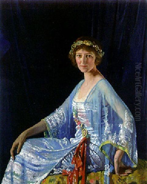 Portrait Of Mrs. Georgina Drum Oil Painting by Sir William Orpen