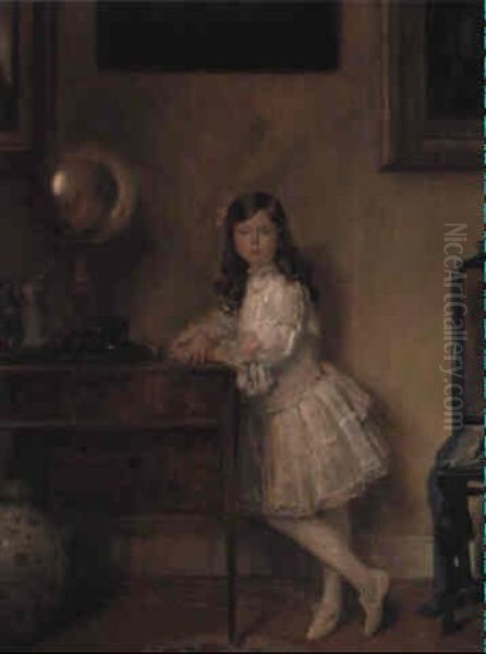 Miss Annie Harmsworth In An Interior Oil Painting by Sir William Orpen