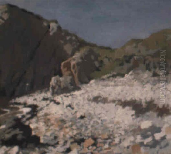 A Pebble Beach At Howth Oil Painting by Sir William Orpen