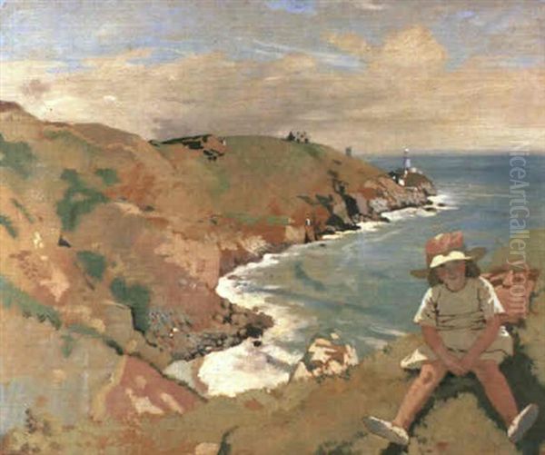 The Edge Of The Cliff, Howth Oil Painting by Sir William Orpen