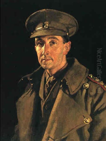 Captain Wood Of The Inniskilling Fusiliers Oil Painting by Sir William Orpen