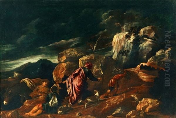 Landscape With The Sacrifice Of Isaac Oil Painting by Pedro Orrente