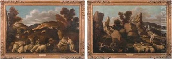 Le Sacrifice D'isaac (+ Le Combat De Jacob Et L'ange; Pair) Oil Painting by Pedro Orrente