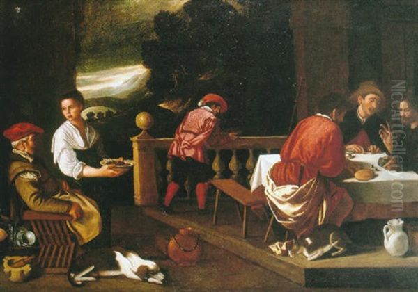 La Hosteria (cena De Emaus) Oil Painting by Pedro Orrente