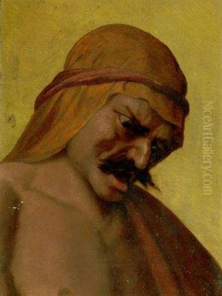 Homme Au Turban Oil Painting by Andre Jacques Victor Orsel