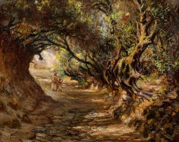 Le Chemin Des Oliviers, Alger Oil Painting by Jose Benito Ortega