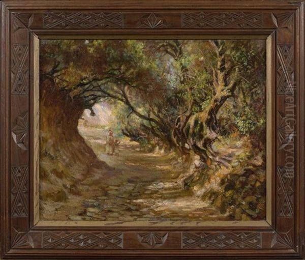 Le Chemin Des Oliviers, En Algerie Oil Painting by Jose Benito Ortega