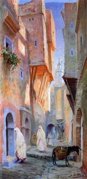 Femmes Dans La Casbah Oil Painting by Jose Benito Ortega