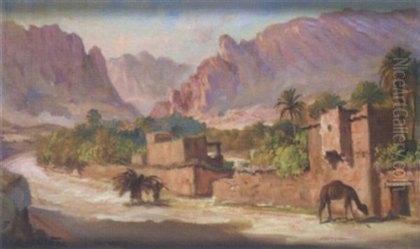 El Kantara, Au Village Rouge Oil Painting by Jose Benito Ortega