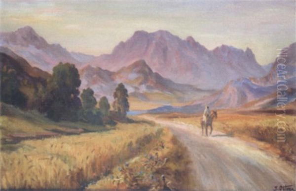 Route De Setif A Kerata, Montagne Du Babar Oil Painting by Jose Benito Ortega