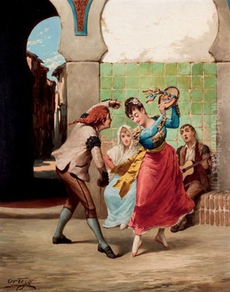 Baile Oil Painting by Francisco Javier Ortego Y Vereda