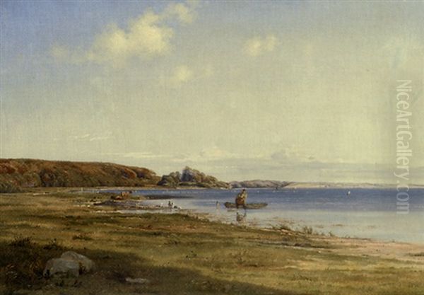 The Coast At Svendborgsund, Denmark Oil Painting by Emil Cordius Heinrich Orth