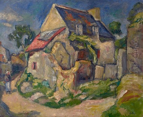 Maison De Village Oil Painting by Manuel Ortiz De Zarate