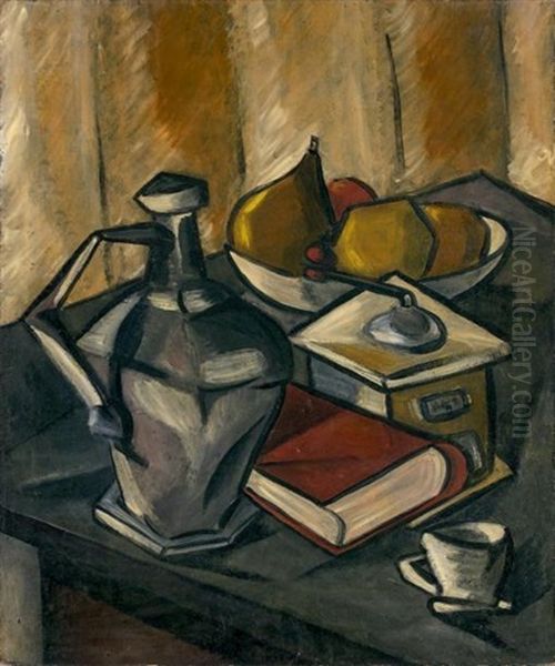 Nature Morte Au Moulin A Cafe, 1914 Oil Painting by Manuel Ortiz De Zarate