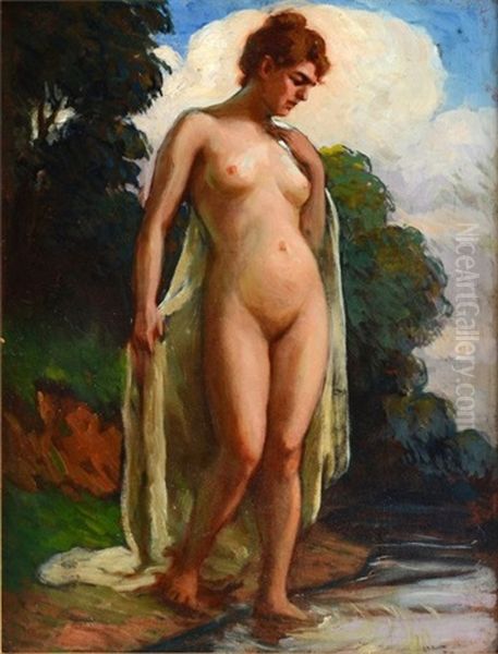 Baigneuse Oil Painting by Manuel Ortiz De Zarate