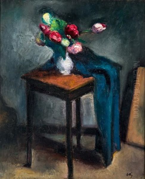 Bouquet De Fleurs Oil Painting by Manuel Ortiz De Zarate