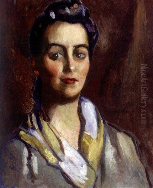 Portrait De Madame Montassut Oil Painting by Manuel Ortiz De Zarate