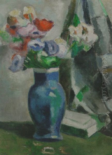 Le Vase De Fleurs Oil Painting by Manuel Ortiz De Zarate