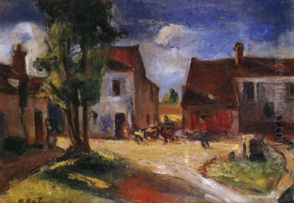 La Cour De La Ferme Oil Painting by Manuel Ortiz De Zarate