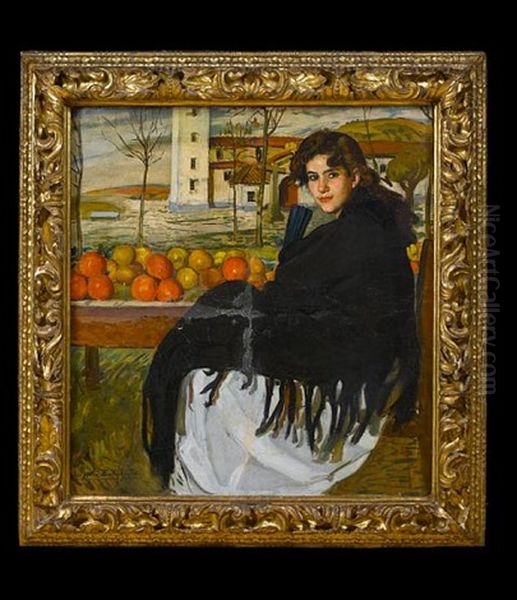 The Orange Seller Oil Painting by Antonio Ortiz Echaguee