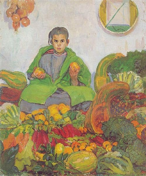 The Vegetable Seller Oil Painting by Antonio Ortiz Echaguee