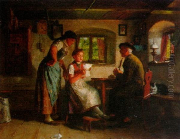 The Important Letter Oil Painting by Friedrich Ortlieb