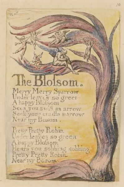 The Blossom Oil Painting by William Blake