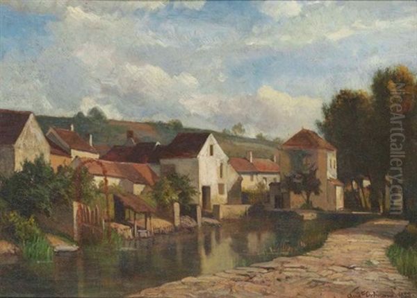 Montigny-sur-loing Oil Painting by Francois Auguste Ortmans