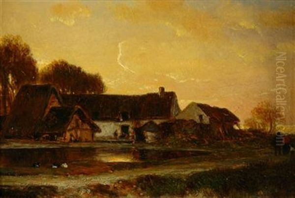 Crepuscule Oil Painting by Francois Auguste Ortmans