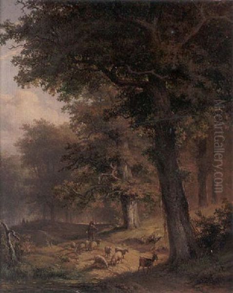 Dans La Foret Oil Painting by Francois Auguste Ortmans