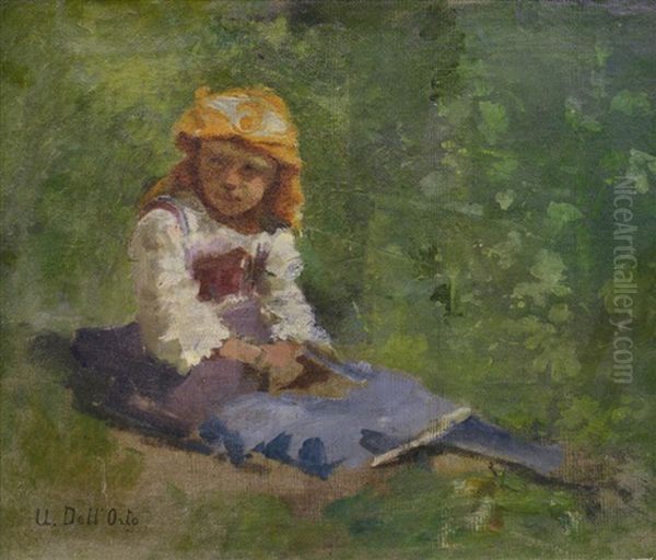 Bimba Seduta Oil Painting by Uberto dell' Orto