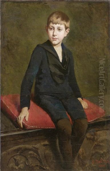 Portrait Eines Sitzenden Knaben Oil Painting by Uberto dell' Orto