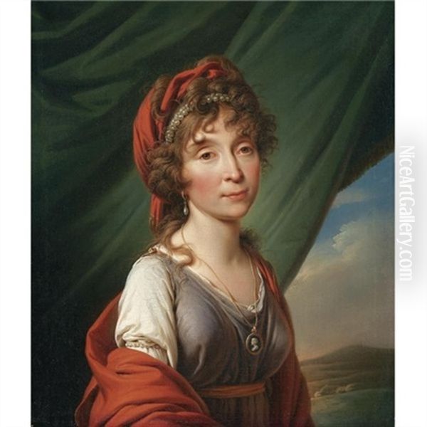 Portrait Of Princess Ekaterina Dolgorukaya Oil Painting by Giovanni Battista Ortolani Damon