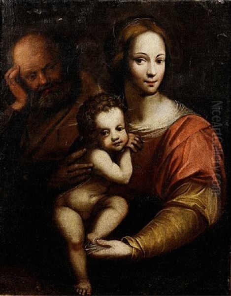 The Holy Family Oil Painting by  Ortolano