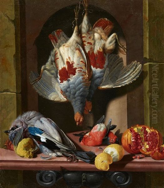 Still Life With Game Oil Painting by Georgius Jacobus Johannes van Os