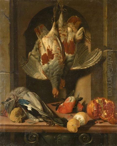 Stillleben Mit Auerhahnen Oil Painting by Georgius Jacobus Johannes van Os