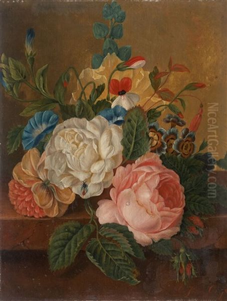 Flower Still Life Oil Painting by Georgius Jacobus Johannes van Os