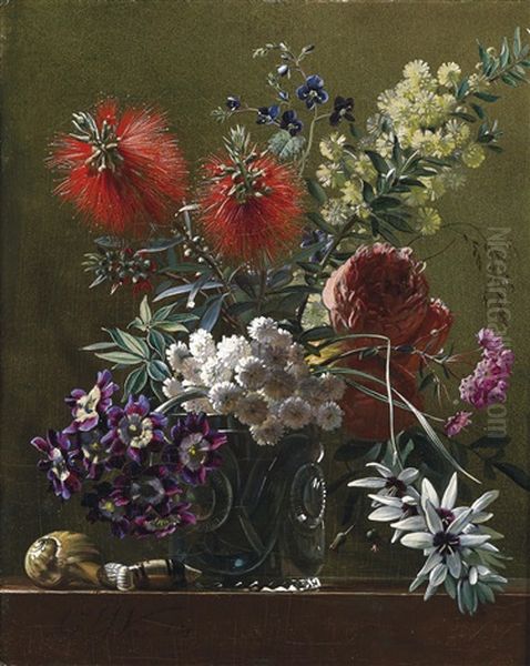 Blumenstuck Mit Schnecken Oil Painting by Georgius Jacobus Johannes van Os