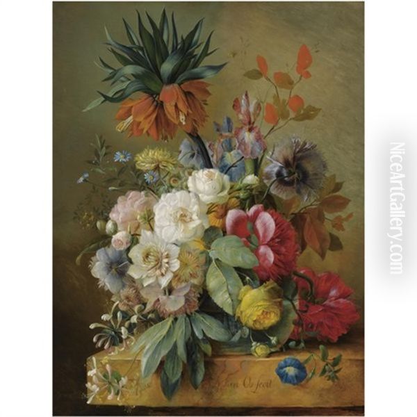 A Still Life Of Flowers Oil Painting by Georgius Jacobus Johannes van Os