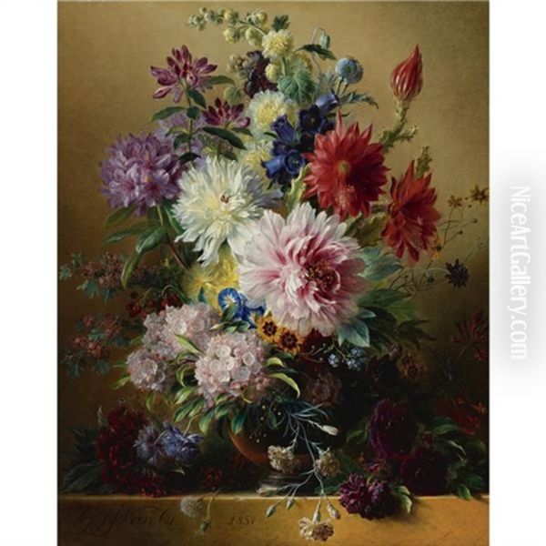 Still Life Of Flowers Oil Painting by Georgius Jacobus Johannes van Os