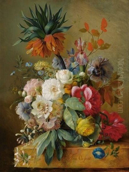 A Still Life Of Flowers Oil Painting by Georgius Jacobus Johannes van Os