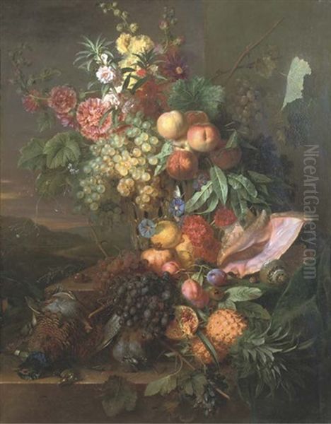 A Magnificent Flower Still Life Oil Painting by Georgius Jacobus Johannes van Os