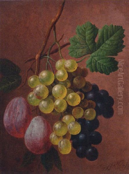 Grapes And Plums Oil Painting by Georgius Jacobus Johannes van Os