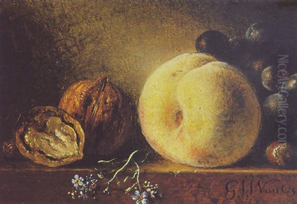 Still Life With Fruit Oil Painting by Georgius Jacobus Johannes van Os