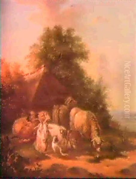 Animals At Pasture Oil Painting by Georgius Jacobus Johannes van Os