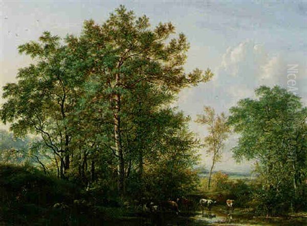 Resting By A Lake Oil Painting by Gerardus van Os