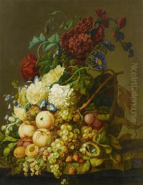 Blumen- Und Fruchtestilleben Oil Painting by Jan van Os