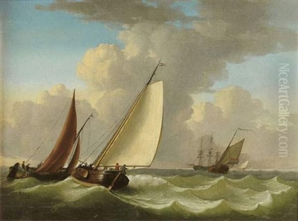 Pecheurs Dans La Houle Oil Painting by Jan van Os