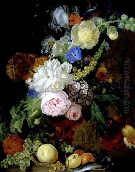 Blumen- Und Fruchtestilleben Oil Painting by Jan van Os