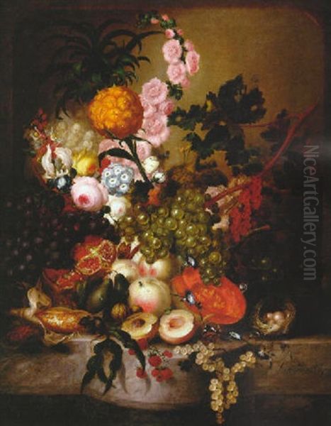 Nature Morte De Fruits Et De Fleurs Oil Painting by Jan van Os